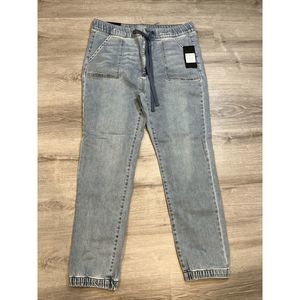 Rise Mid-Rise‎ Jogger Skinny Jeans 1XL Light Wash
